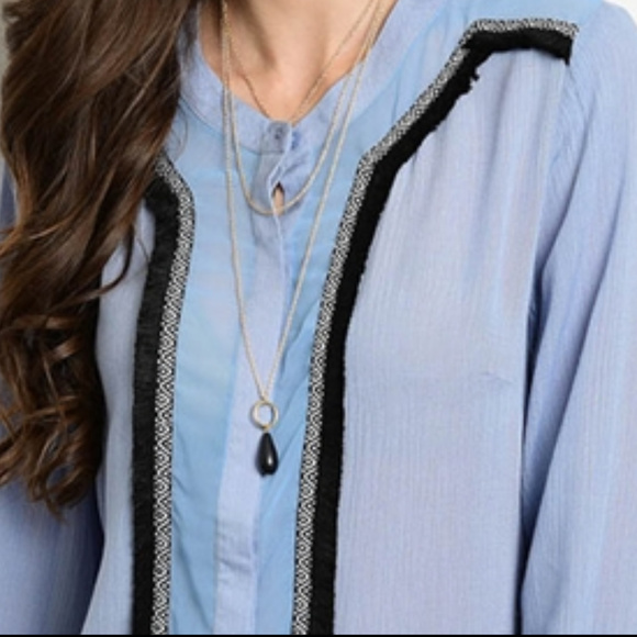 INDIGO BLACK LONGSLEEVE TOP - Picture 5 of 6